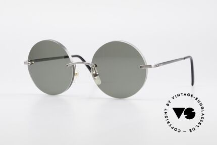 Cartier T-Eye Madison Round Luxury Sunglasses, noble rimless CARTIER luxury sunglasses from 1999, Made for Men and Women