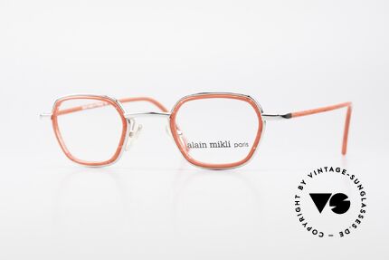 Alain Mikli 1642 / 1006 Vintage Eyeglasses Mikli Red, original Alain MIKLI designer eyeglasses of the 90's, Made for Women