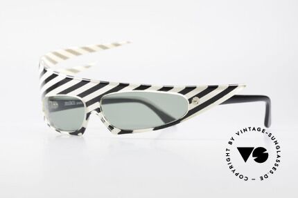 Alain Mikli PLUME Haute Couture Sunglasses 80s, gorgeous striped frame in excellent unworn condition, Made for Men and Women