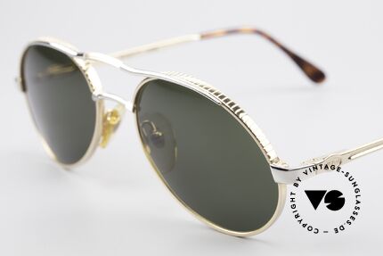 Bugatti 14008 Men's Sunglasses 80's Vintage, bicolored metal frame with costly engravings, Made for Men
