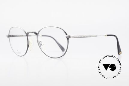 Gucci 1226 Classic 80's Panto Eyeglasses, "antique metal" frame finish with engravings, Made for Men and Women