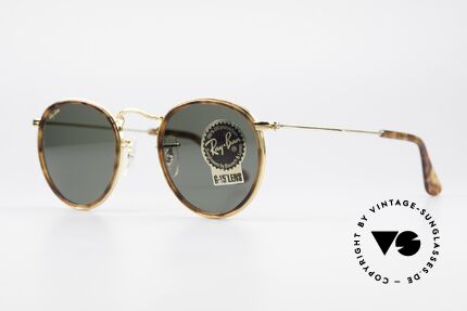 Ray Ban Round Metal 47 Small Round Shades Havana, limited special edition with "tortoise-brown" insert, Made for Men and Women