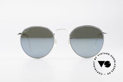 Ray Ban Round Metal 47 Blue Mirrored B&L USA Shades, a timeless classic in high-end quality; made in USA, Made for Men and Women