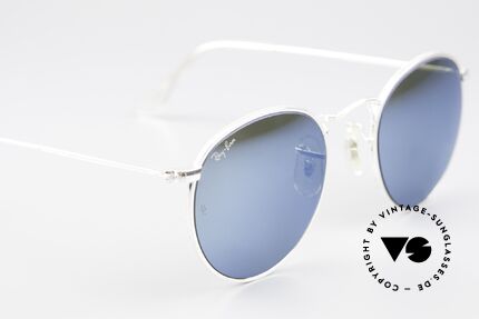 Ray Ban Round Metal 47 Blue Mirrored B&L USA Shades, orig. name: B&L Small Round Metal, W2246, G15 blue, Made for Men and Women