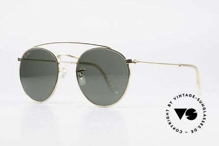 Ray Ban Round Metal 49 Brace Brace Panto Sunglasses USA, legendary B&L mineral lenses (100% UV protection), Made for Men and Women