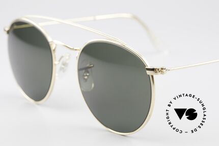 Ray Ban Round Metal 49 Brace Brace Panto Sunglasses USA, unworn Bausch&Lomb sunglasses + an old B&L case, Made for Men and Women