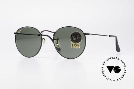 Ray Ban Round Metal 49 Round B&L USA Sunglasses, round 1980's Ray-Ban Bausch&Lomb vintage shades, Made for Men and Women