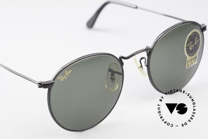 Ray Ban Round Metal 49 Round B&L USA Sunglasses, orig. name: B&L Round Metal, W0604, Black Chrome, Made for Men and Women