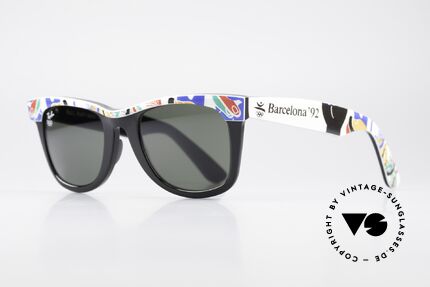 Ray Ban Wayfarer I Olympic Games Barcelona, B&L quality mineral lenses (for 100% UV-protection), Made for Men and Women
