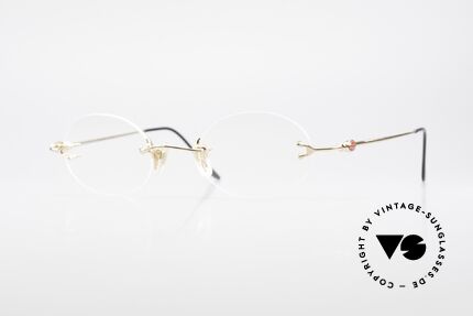 Bugatti 15308 Rimless Luxury Glasses Oval, original, vintage rimless eyeglass-frame by Bugatti, Made for Men and Women