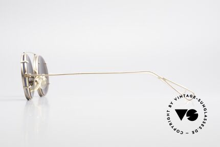 Cutler And Gross 0305 Oval Sunglasses With Clip On, 2 sets of sun lenses (1 x in the frame, 1 x in the clip on), Made for Men and Women