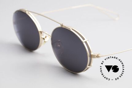 Cutler And Gross 0305 Oval Sunglasses With Clip On, never worn; like all our vintage Cutler & Gross eyewear, Made for Men and Women