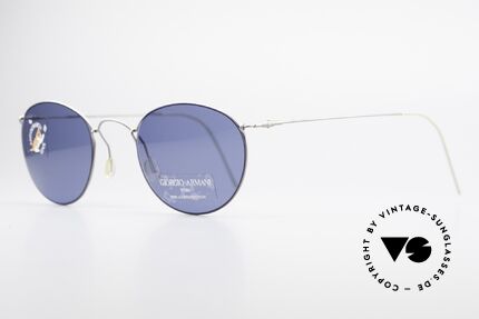 Giorgio Armani 3006 Wire Sunglasses Panto Style, but distinctive and very comfortable (lightweight: 12g), Made for Men