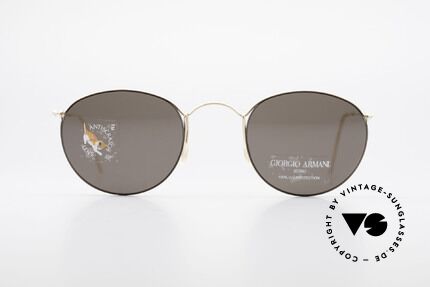 Giorgio Armani 3006 90's Panto Wire Sunglasses, small, plain, puristic 'wire glasses' with Panto design, Made for Men