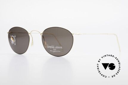 Giorgio Armani 3006 90's Panto Wire Sunglasses, but distinctive and very comfortable (lightweight: 12g), Made for Men