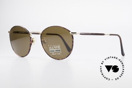 Giorgio Armani 627 Vintage Panto Sunglasses, premium craftsmanship and timeless brown coloring, Made for Men and Women