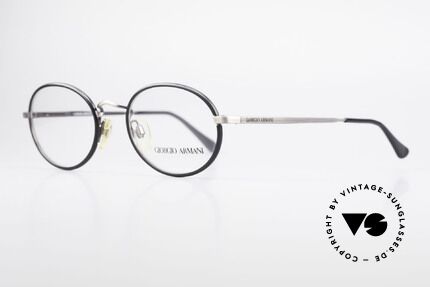 Giorgio Armani 235 Oval Vintage 80's Eyeglasses, 'antique metal' finished frame + black windsor rings, Made for Men and Women