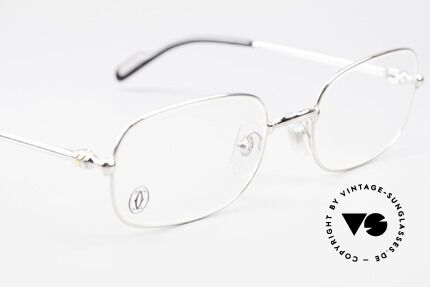 Cartier Deimios Square Frame Luxury Platinum, comes with an extra vintage leather case by GENTA, Made for Men and Women