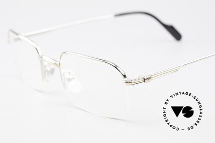 Cartier Broadway Semi Rimless Platinum Frame, unworn luxury frame with original Cartier hard case, Made for Men