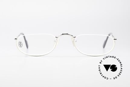 Cartier Demi Lune 2000 - M Oval Reading Frame Platinum, unisex model of the 'THIN RIM' Collection by Cartier, Made for Men and Women