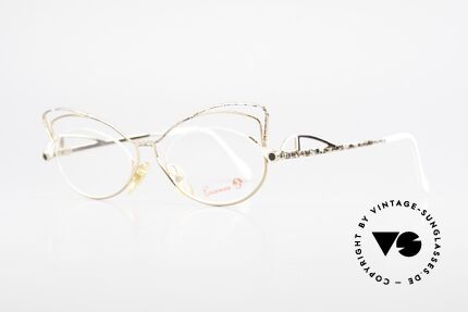 Casanova LC2 Enchanting Ladies Eyeglasses, terrific frame pattern in gold, white, gray and black, Made for Women
