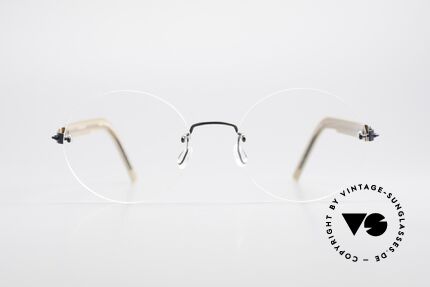 Lindberg 2111 Strip Titan Rimless Titanium Frame Round, distinctive quality and design (award-winning frame), Made for Men and Women