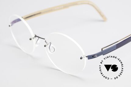 Lindberg 2111 Strip Titan Rimless Titanium Frame Round, unworn, NOS, with original magnetic case by Lindberg, Made for Men and Women