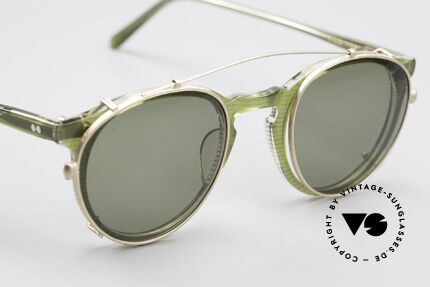 Oliver Peoples O'Malley 981 The 80's Original With Clip On, unworn rarity with gold clip-on from OP model MP-2, Made for Men and Women
