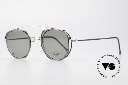 Oliver Peoples OP80BC Round Frame Square Clip On, round mod. OP80BC with fir green/silver  frame finish, Made for Men and Women