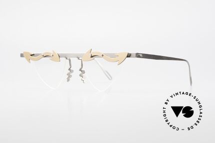 Theo Belgium Tita II Heart Shaped Eyeglasses Titan, TITA SERIES = XL titanium frames by Theo from the 90's, Made for Women