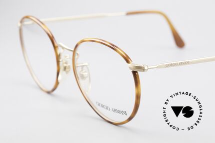 Giorgio Armani 112 90's Panto Eyeglasses Men, elegant color combination of light tortoise and gold, Made for Men