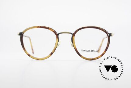 Giorgio Armani 101 Old Panto Glasses 80's Men, very interesting color combination (brass & tortoise), Made for Men