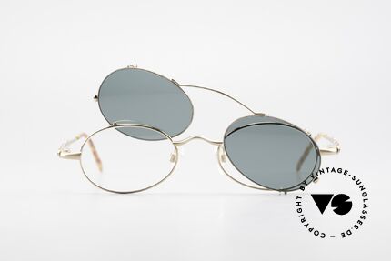 Bugatti 29710 Vintage Glasses with Sun Clip, NO retro shades, but a true old 90's ORIGINAL, Made for Men