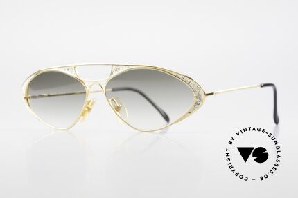 Casanova LC8 Vintage Sunglasses Ladies, gold-plated frame with gray/green-gradient sun lenses, Made for Women Casanova LC8 Vintage Sunglasses Ladies, gold-plated frame with gray/green-gradient sun lenses, Made for Women