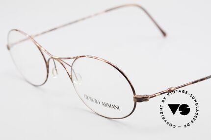 Giorgio Armani 229 The Schubert Glasses by GA, small, plain and puristic 'wire glasses' with a X-bridge, Made for Men and Women