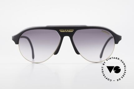 Carrera 5433 90's Aviator Sunglasses Men, dull-black frame + golden metal rings & Carrera logo, Made for Men