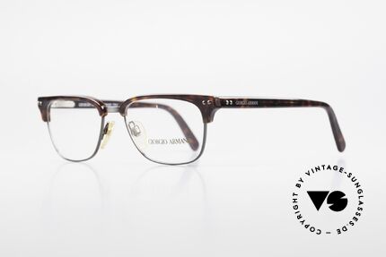 Giorgio Armani 381 Vintage Specs Clubmaster Style, true 'gentlemen glasses' in top-quality (spring hinges), Made for Men