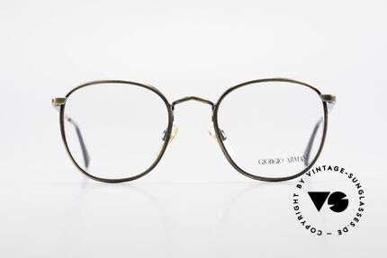 Giorgio Armani 150 Classic Men's Eyeglasses 80's, classic men's frame ('PANTO'-design) & spring hinges, Made for Men