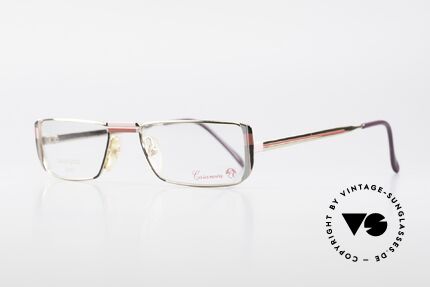 Casanova NM3 Gold Plated Reading Glasses, black/red/pink pattern on the front & on the temples, Made for Women