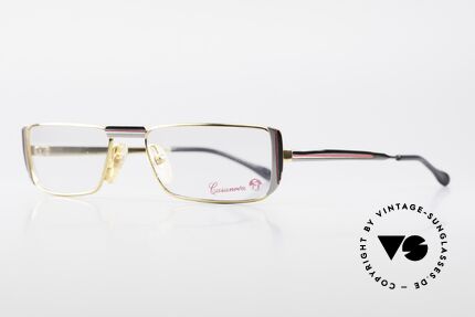 Casanova NM3 Square Reading Eyeglasses 80s, black/red/gray pattern on the front & on the temples, Made for Men and Women