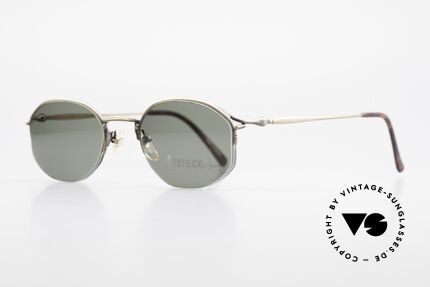 Matsuda 2855 Extraordinary Vintage Frame, the GREEN sun lenses are semi-rimless mounted, Made for Men and Women