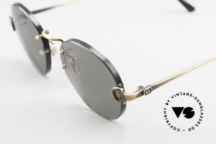Gucci 2223 Rimless Round Sunglasses, NO RETRO fashion, but real 1980's retail commodity, Made for Men and Women
