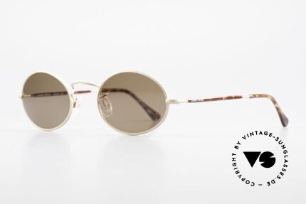 Giorgio Armani 128 Oval Sunglasses 90's Vintage, with solid brown sun lenses for 100% UV protection, Made for Men and Women