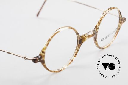 Giorgio Armani 365 Small Round Eyeglasses 90's, DEMO lenses can be replaced with optical or sun lenses, Made for Men and Women