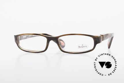 Bugatti 321 Odotype Horn Optic Eyeglass-Frame, sporty BUGATTI high-tech eyeglass-frame, Made for Men