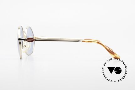 Bugatti 03308 True Vintage 80's Sunglasses, bicolor (gold/silver) with solid blue lenses (100% UV), Made for Men