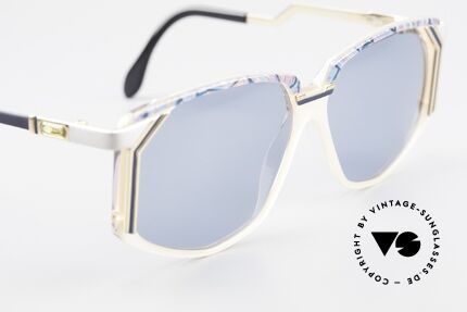 Cazal 346 Old Hip Hop Vintage Shades, with new solid blue sun lenses for 100% UV protection, Made for Men and Women