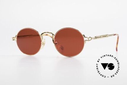 Jean Paul Gaultier 57-3175 Gold Plated Round Sunglasses, RARE round Jean Paul GAULTIER vintage sunglasses, Made for Men and Women