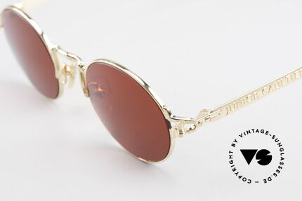 Jean Paul Gaultier 57-3175 Gold Plated Round Sunglasses, unworn (like all our old 90s Gaultier designer shades), Made for Men and Women