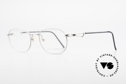 Yohji Yamamoto 51-4113 Titanium Designer Eyeglasses, classic front with interesting temples in 'titan / black', Made for Men and Women